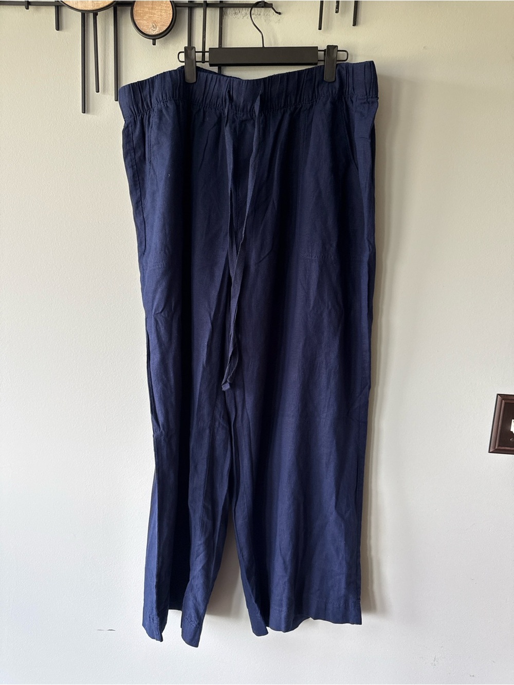 Lane Bryant Navy Wide-Leg Drawstring Pants